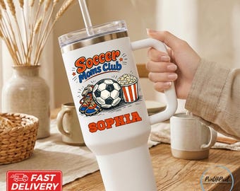 Game Day Mom Tumbler, Personalized Soccer Mom Club Tumbler, Custom Sports 2026 Gifts, Soccer Fan Gifts