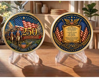 250th Anniversary USA Independence Coin 1776–2026, Patriotic Gift, USA Collectible Gift