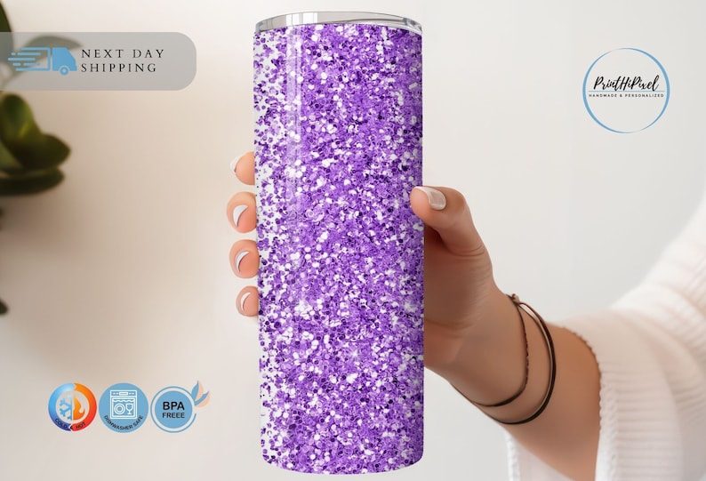 Personalized Glitter Name Tumbler, Custom Tumbler Glitter Effect, Silver Glitter Tumbler, Beach Tumbler, Summer Tumbler,Glitter 20oz Tumbler
