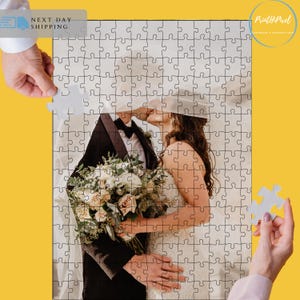 Wedding Photo Puzzle Custom Bride Photo Jigsaw Puzzle Personalized Bridesmaid gift Unique Bridal Party merch