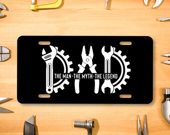 The Legend Dad License Plate, Custom Dad car decor accessory, Fathers Day Gift for Car Lover