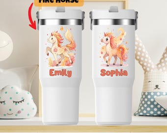 2026 Year Of The Fire Horse Tumbler for Kids, Chinese New Year Gifts, Lunar New Year 2026 Mug, Zodiac Asian Culture Water Bottle