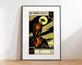 Capricorn Poster, Zodiac Astrology Print, Star Sign Art, Modern Wall Art Decor, Minimalist Digital Prints, Boho Style Art Prints, Digital