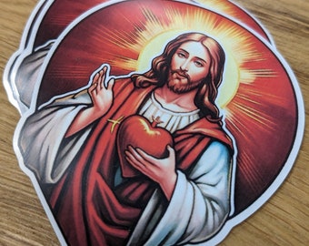 Pegatina del Sagrado Corazón de Jesús, Calcomanía del Sagrado Corazón, Sagrado Corazón, Pegatina Católica, Sagrado Corazón de Jesús, Pegatina para computadora portátil, vaso, pegatina