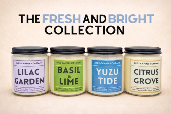 Fresh and Bright Soy Candle Set | Citrus, Floral Scents