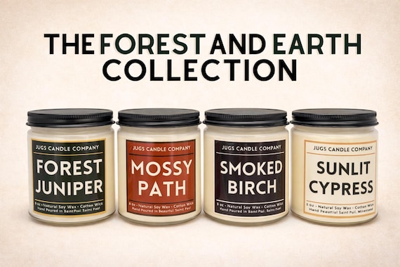 Forest and Earth Scented Soy Candle Collection | Grounded Home Fragrance