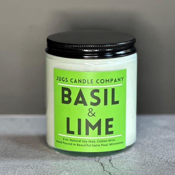 Basil & Lime Soy Candle: Fresh Herbal Citrus Scent
