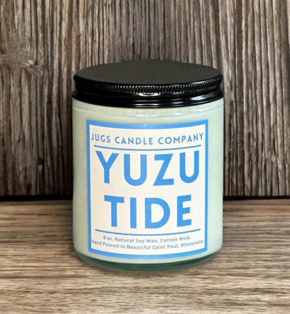 Yuzu Tide Soy Candle: Citrus Ocean Scent, Hand Poured