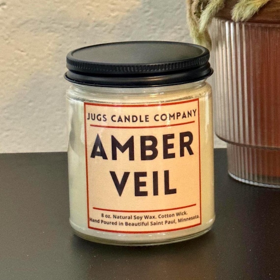 Amber Veil Soy Candle: Warm Scented, Hand Poured