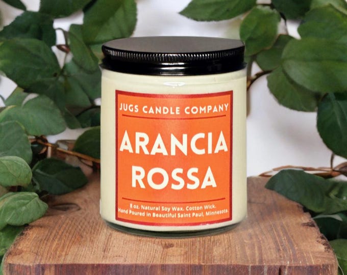 Featured listing image: Arancia Rossa Soy Candle – Natural Soy Wax Candle | Blood Orange Citrus Scent | Hand Poured | Bright Fresh Candle