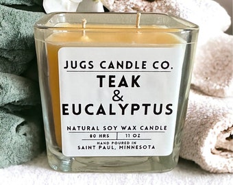Natural Soy Teak & Eucalyptus Scented Candle