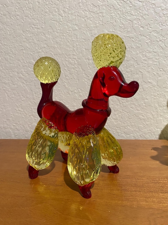 Rare Vintage Uranium Vaseline Murano Glass Zanetti Poodle Dog - Etsy