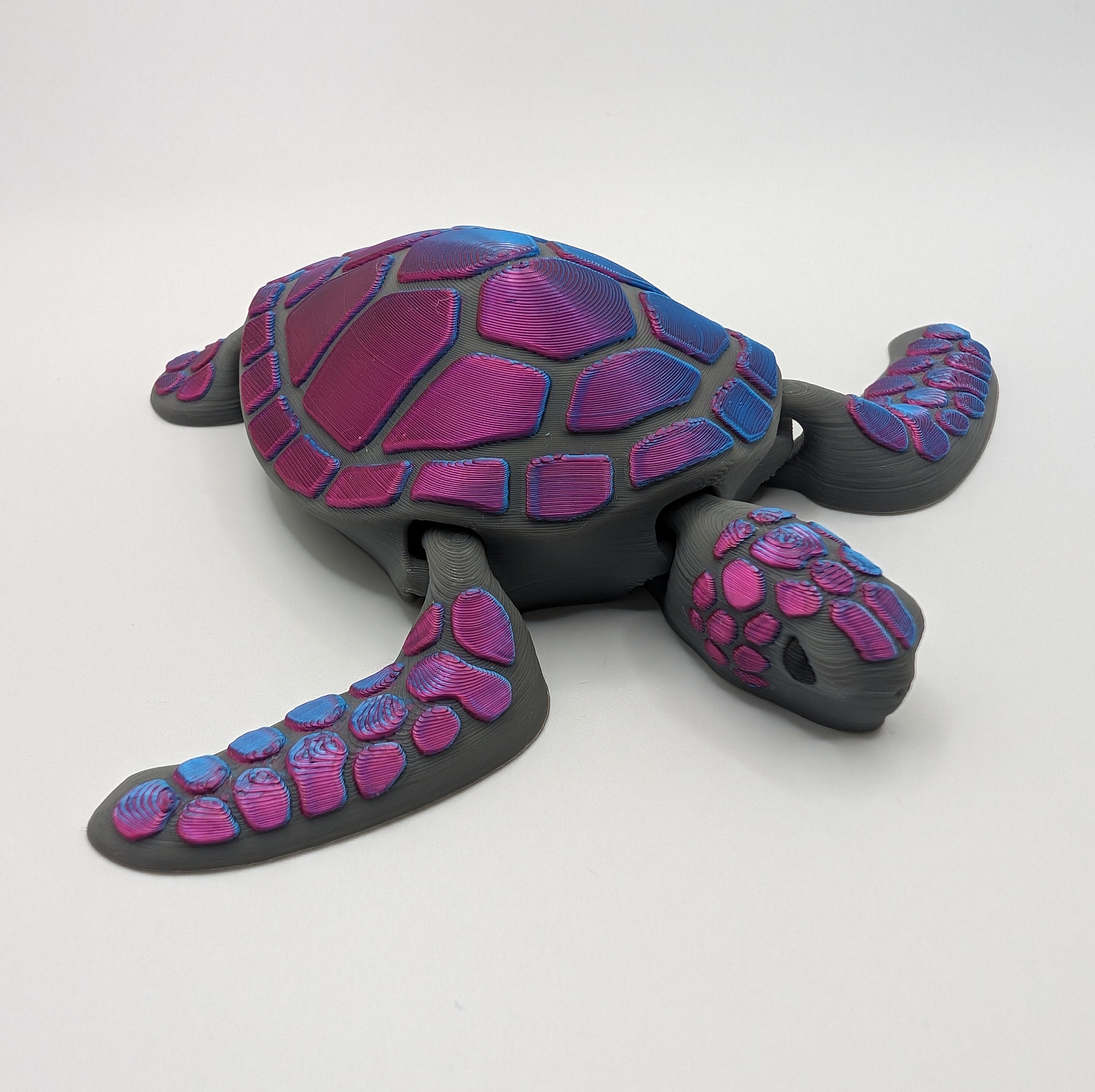 Articulated Turtle Fidget Toy, 3D Printed, Multicolour, Anxiety Relief ...