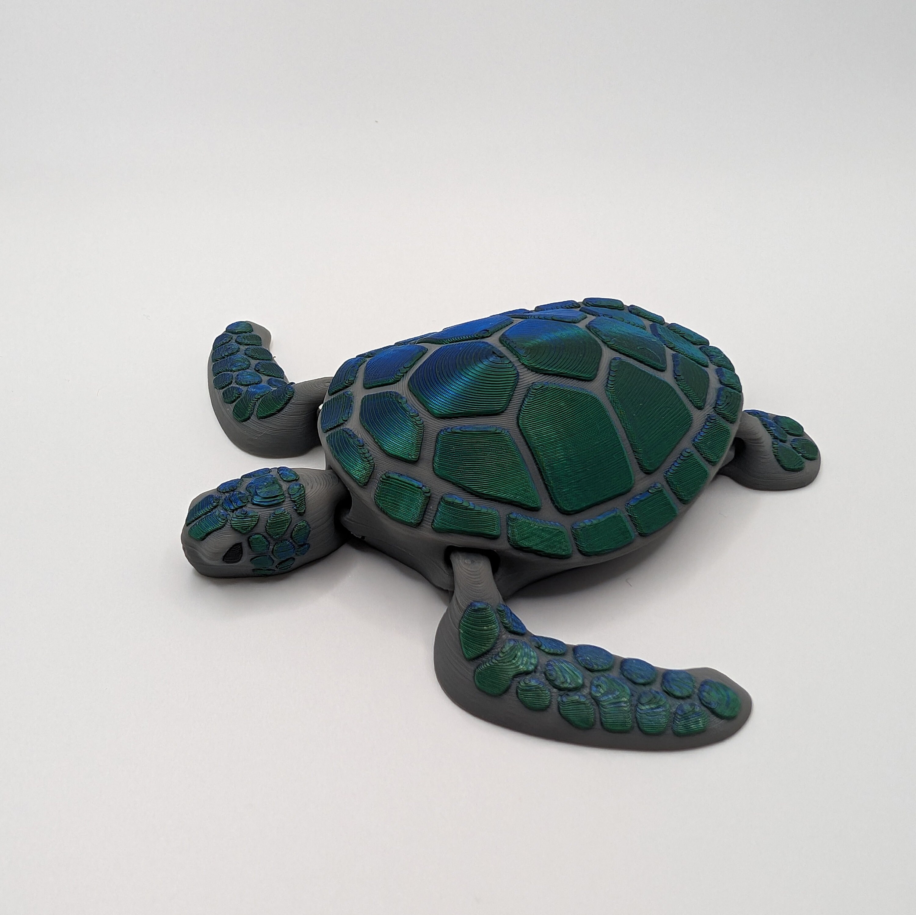 Articulated Turtle Fidget Toy, 3D Printed, Multicolour, Anxiety Relief ...