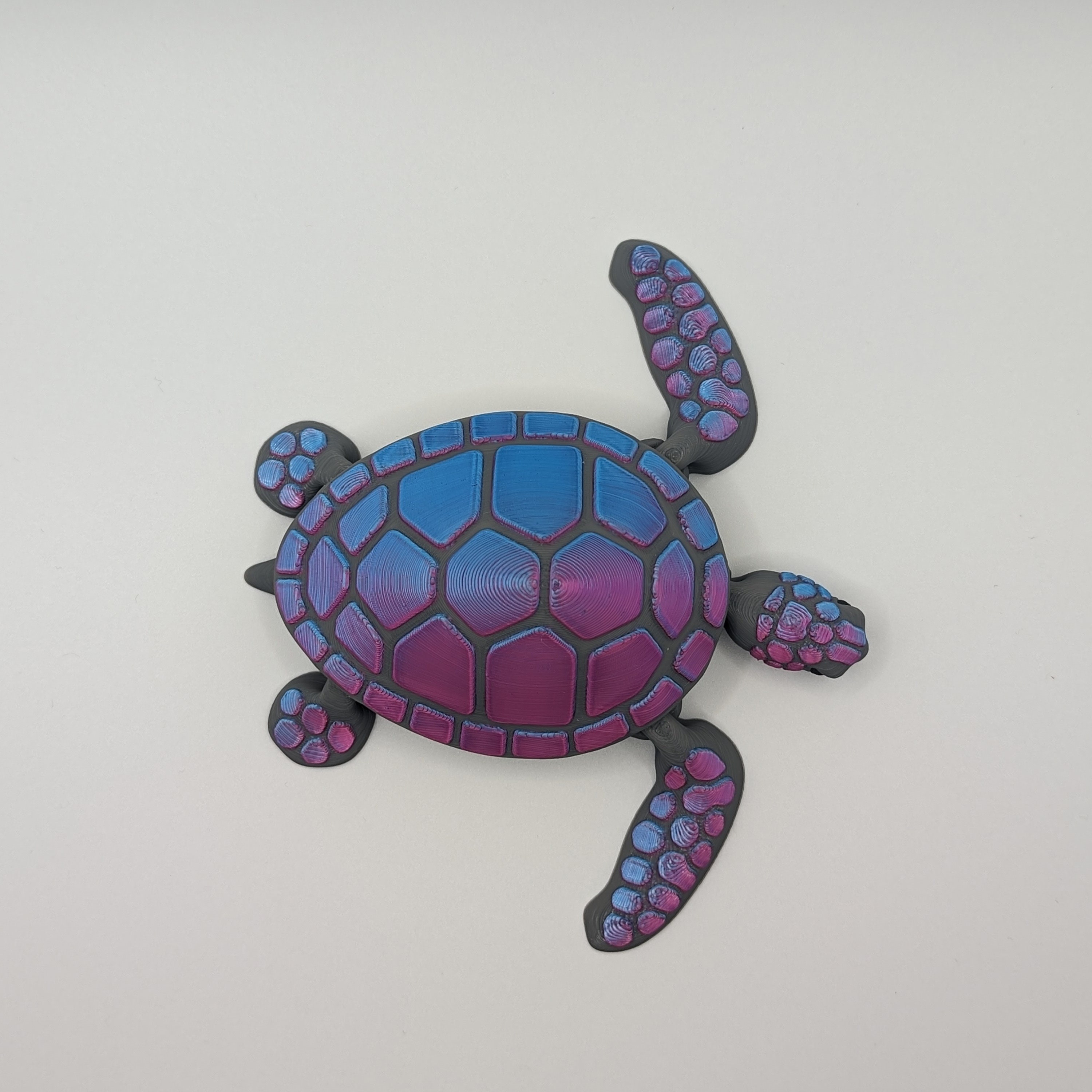 Articulated Turtle Fidget Toy, 3D Printed, Multicolour, Anxiety Relief ...