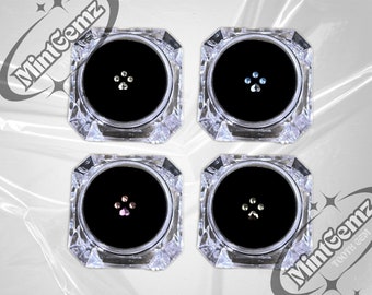 Kit de gemas para dientes de gato con forma de pata de gato, gemas de Swarovski, joyas con gemas para dientes con parte posterior plana, kit de gemas para dientes con cristales de bricolaje, kit de strass dental