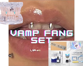 Kit de gemas dentales Vamp Fang DIY / Gemas Swarovski / Gemas dentales planas surtidas / Kit de gemas dentales con cristales DIY / Kit de strass dental