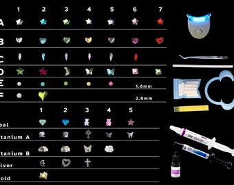 Kit de gemas dentales personalizado con cualquier diseño de gemas dentales / Juego de joyas con gemas dentales Kit de gemas dentales para hacer uno mismo Gemas dentales / kit de strass dental