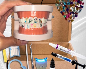 Kit profesional para hacer gemas dentales en casa / Kit para hacer gemas dentales en casa / Gemas dentales estilo confeti