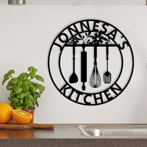 Kitchen Metal Sign, Personalized Kitchen Gifts, Custom Kitchen Sign, Kitchen Wall Art, Kitchen Dining Room Wall Decor, Mother&#39;s Day Gift
