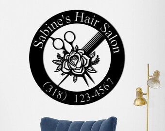 Hair Salon Wall Art, Custom Hair Dresser Sign, Hair Stylist Name Sign, Beauty Salon Wall Decor, Personalized Salon Sign, Hairdresser Gift