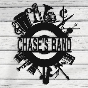 Custom Music Band Metal Wall Art, Personalized School Band Name Sign, Customized Gift for Musician, Music Teacher Gift, Music Lover Gift