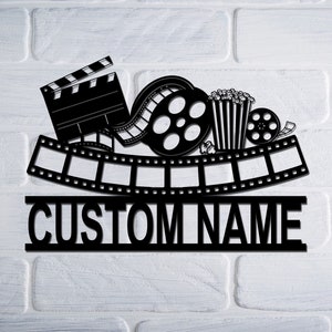Personalized Home Cinema Metal Sign, Home Theater Metal Wall Art, Home Cinema Wall Decor, Movie Lover Gift