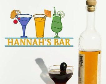 Custom Bar Metal Wall Art, Personalized Bar Sign, Drink Sign, Metal Bar Decorations Father's Day Gift