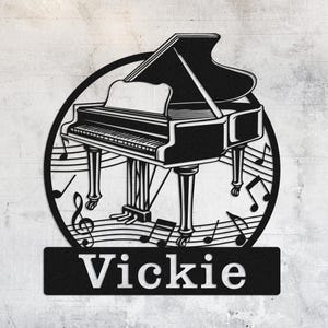 Personalized Piano Metal Wall Art: Music Room Decor