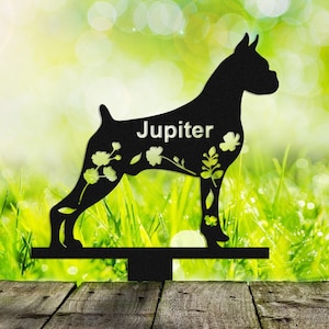 Personalized Boxer Dog Memorial Stake, Custom Dog Name Sign, Pet Sympathy Gift, Dog Grave Marker, Remembrance Stake, Dog Garden Sign