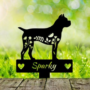 Custom Boxer Dog Memorial Stake, Personalized Dog Garden Sign, Sympathy Sign, Pet Grave Marker, Remembrance Stake, Dog Loss Gift