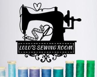 Sewing Machine Sign Personalized, Sewing Room Wall Art, Custom Quilting Sign, Craft Room Sign, Gift for Mom Grandmother
