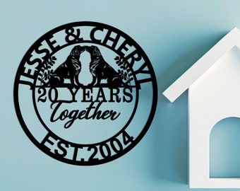Custom 20th Anniversary Gift for Couple, 20th Anniversary Sign, Wedding Anniversary Wall Art, 20th Anniversary Ornament, Couple Metal Sign