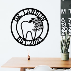 Dental Office Sign, Dentist Office Metal Wall Art, Personalized Dentist Gift,  Dentist Office Wall Decor, Dental Metal Wall Art