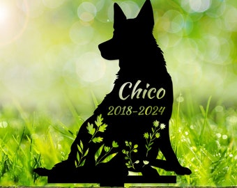 Dog Memorial Stake Personalized, German Shepherd Sign, Sympathy Sign, Pet Grave Marker, Remembrance Stake, Dog Garden Sign, Dog Loss Gift