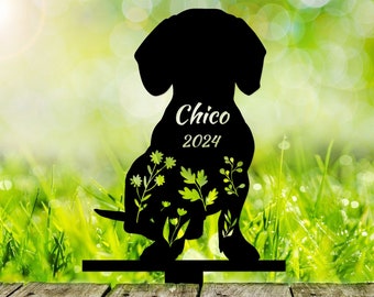 Custom Dog Memorial Stake, Dachshund Sign, Personalized Pet Grave Marker, Sympathy Sign,  Remembrance Stake, Dog Garden Sign, Dog Loss Gift