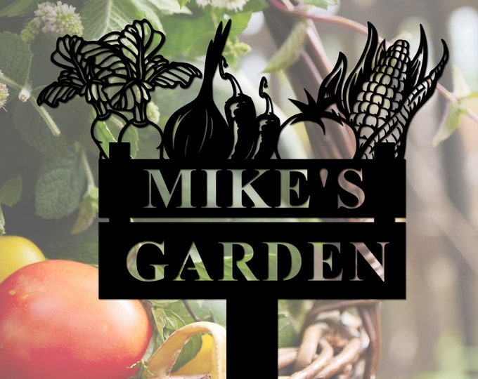 Custom Vegetables Garden Stake, Personalized Metal Garden Sign With Stake, Custom Garden Sign, Garden Decor, Greenhouse Farmer Gift