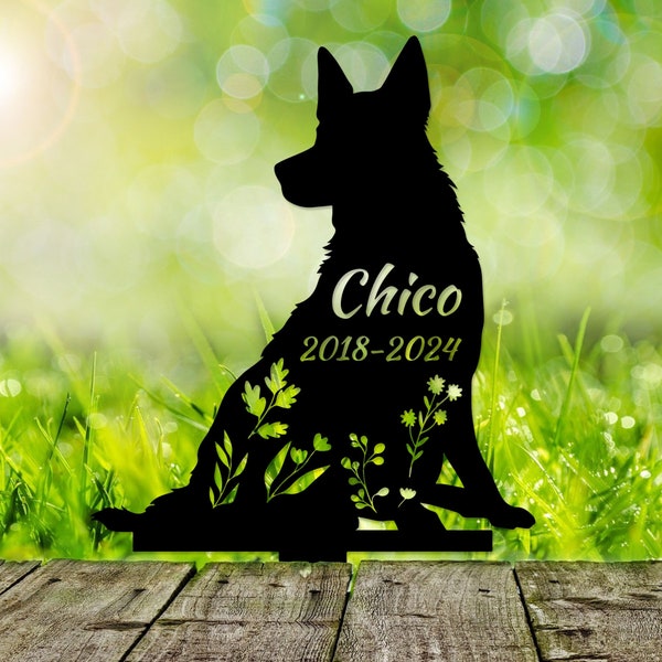 Dog Memorial Stake Personalized, German Shepherd Sign, Sympathy Sign, Pet Grave Marker, Remembrance Stake, Dog Garden Sign, Dog Loss Gift