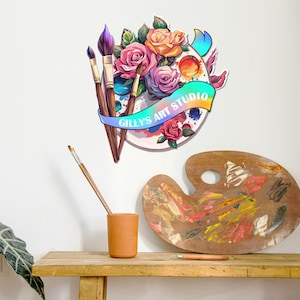 Personalized Art Studio Metal Wall Art, Artist Name Sign, Artist Gifts, Art Teacher Gift, Art Room Decor, Painting Sign Drawing Lover Gift