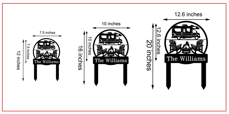 Custom RV Campground Metal Sign, Personalized Happy Campers Sign Yard ...