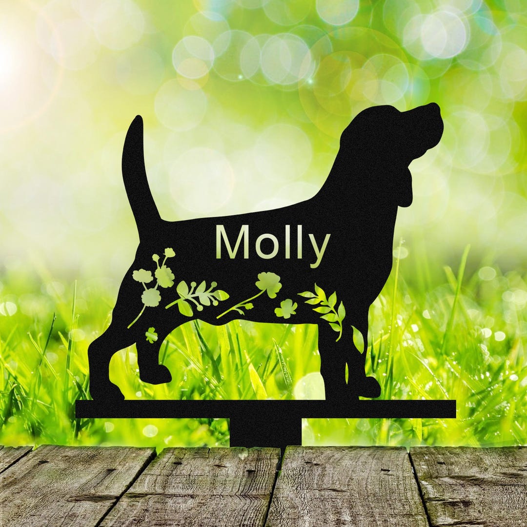 Custom Beagle Dog Memorial Sign: Personalized Garden Stake - Etsy