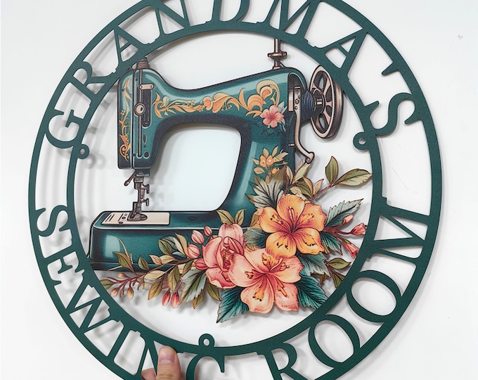 Custom Quilting Sign, Sewing Room Sign, Sewing Machine With Flower Sign Personalized, Craft Room Sign, Sewing Room Decor, Mother's Day Gift