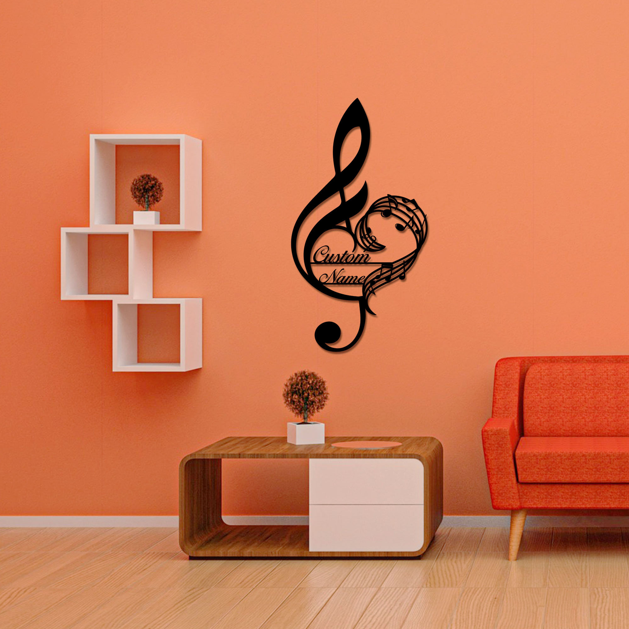Personalized Music Notes Metal Wall Art, Musician Name Sign, Customized ...