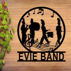 Custom Marching Band Metal Wall Art, Personalized Marching Band Name Sign, Customized Gift for Musician, Marching Band Members Gift