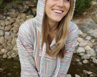 Baja Hoodie Hippie Pullover Surfer Poncho Strand Sweatshirt