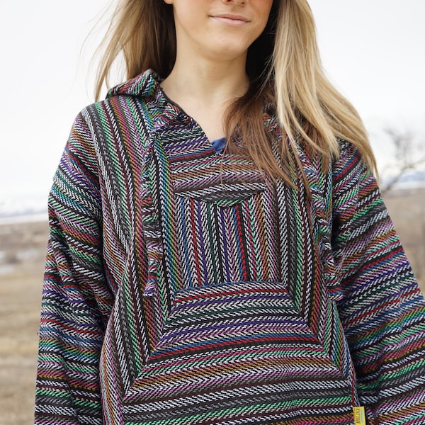 Baja Mexican Print Hoodie Dress