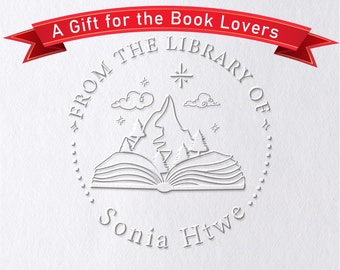 Custom From the Library of Book Stamp/Personalized Book Embosser/Library Embosser/From the Library of Stamp/Book Embosser Personalized