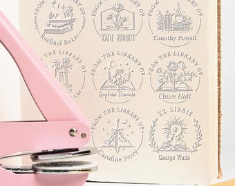 Custom Book Embosser/Personalized Book Stamp/Library embosser stamp/From the Library of/Book Lover Gifts/Shipped from Alberta