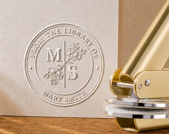 Custom Book Embosser/Personalized Book Stamp/Library embosser stamp/From the Library of /Self Inking Stamp/Book Lover Gifts