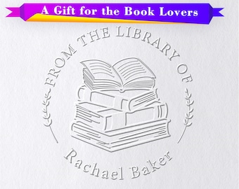 Custom From the Library of Book Embosser/Personalized Book Stamp/Library Embosser/From the Library of Stamp/Book Embosser Personalized